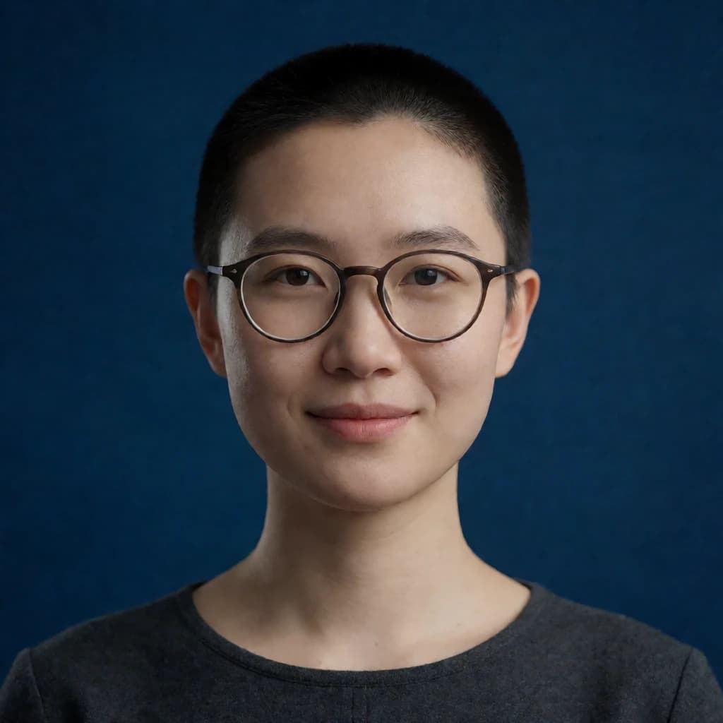 Fiktiver Avatar mit runder Brille