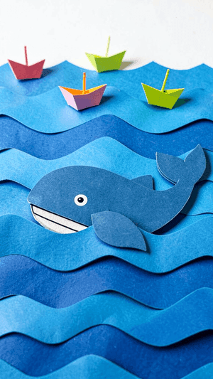 Paper Cut-out Ocean